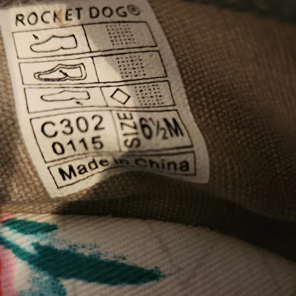 Rocket Dog Shoes Womens Size 6.5 Denim Espadrille Flats Slide On Blue Tan White